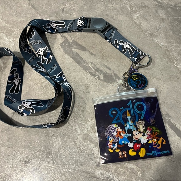 Disney Accessories - Disney Parks 2019 “Oswald Lucky Rabbit” Lanyard with Mickey & Friends Pin Pouch
